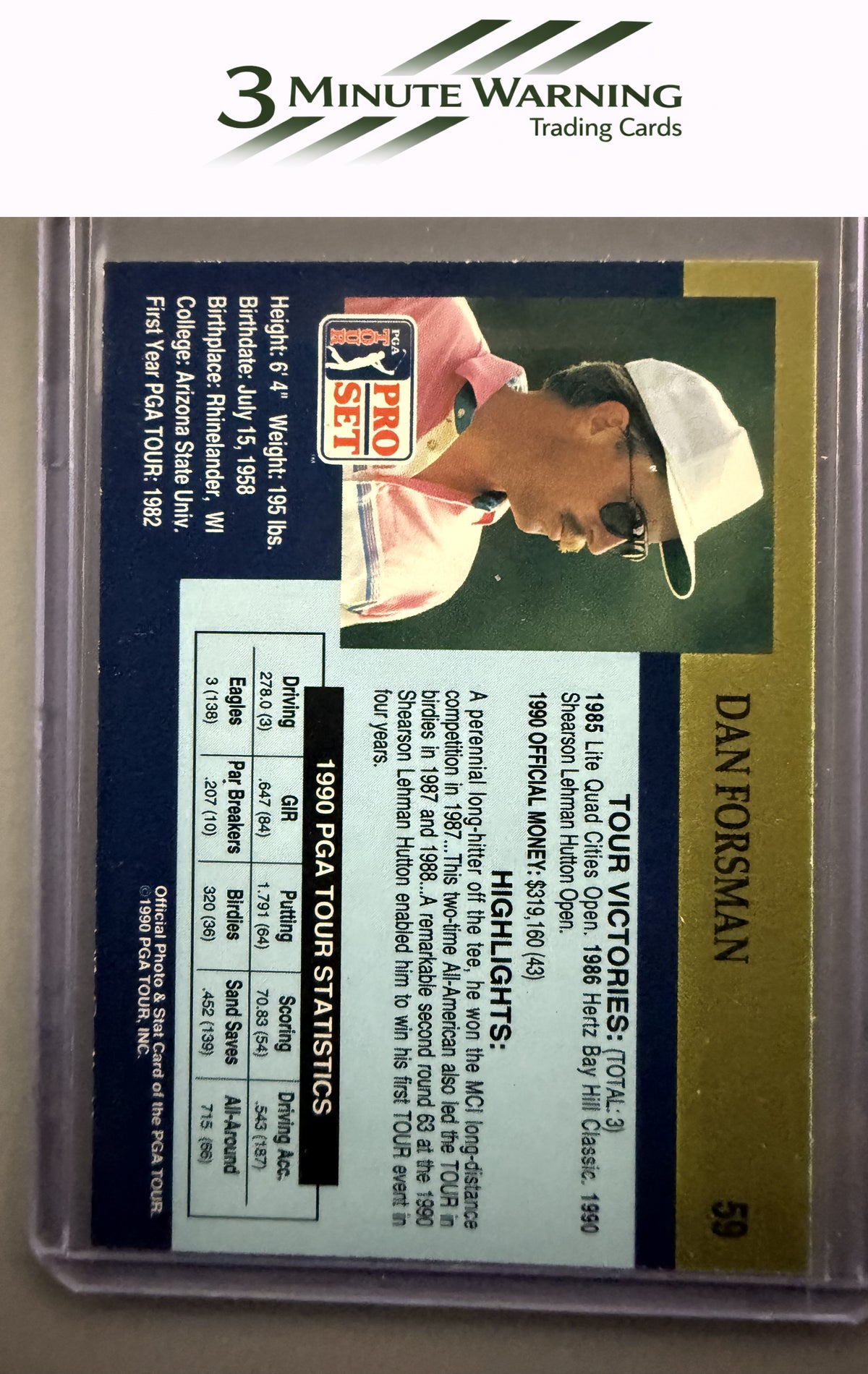 1990 Pro Set PGA Tour #59 Dan Forsman