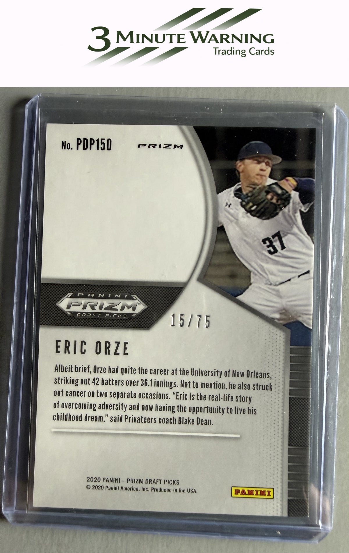 2020 Panini Prizm Draft Picks #PDP150 Eric Orze Lime Green Prizm #/75