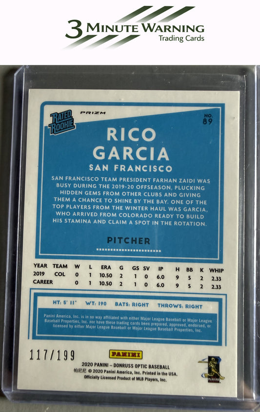 2020 Donruss Optic #89 Rico Garcia Pink Velocity #/199