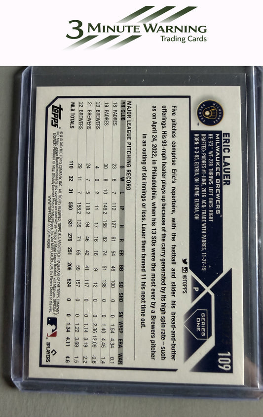 2023 Topps #109 Eric Lauer Gold #/2023