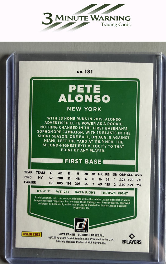 2021 Donruss #181 Pete Alonso Holo Purple