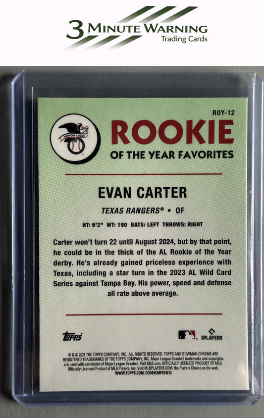 2024 Bowman #ROY-12 Evan Carter Rookie of the Year Favorites