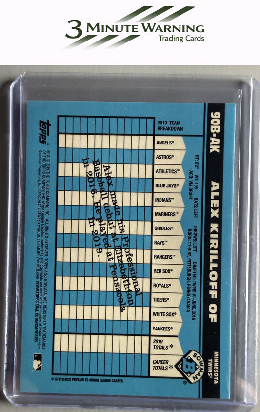 2020 Bowman #90B-AK Alex Kirilloff 1990 Bowman