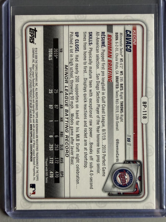 2020 Bowman #BP-118 Keoni Cavaco Prospects Camo