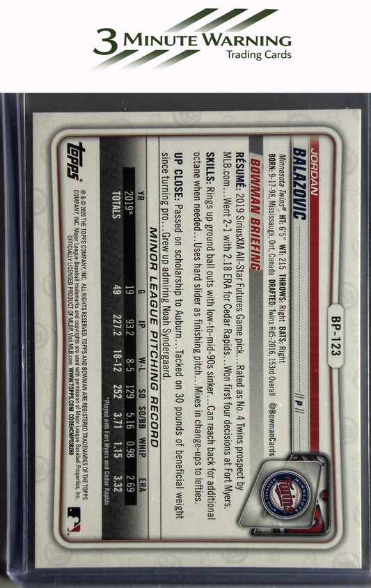2020 Bowman #BP-123 Jordan Balazovic Prospects Camo