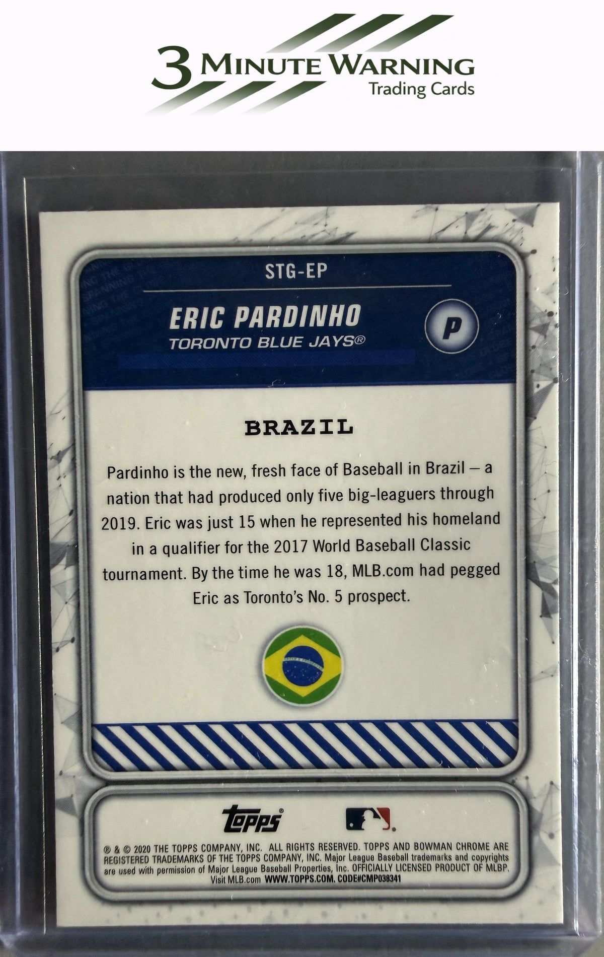 2020 Bowman #STG-EP Eric Pardinho Chrome Spanning the Globe