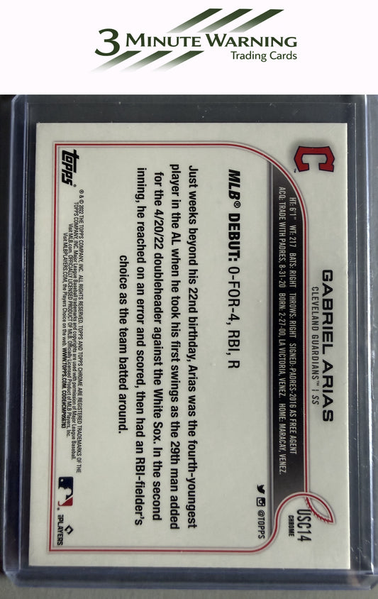 2022 Topps Chrome Update #USC14 Gabriel Arias Purple Refractor