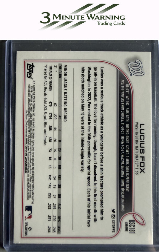 2022 Topps Chrome Update #USC181 Lucius Fox Purple Refractor