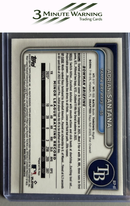 2024 Bowman #BCP-61 Adrian Santana Chrome Prospects
