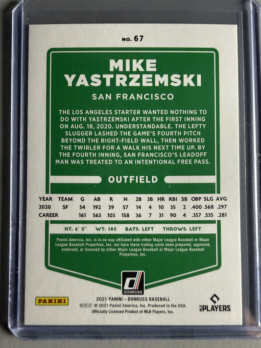 2021 Donruss #67a Mike Yastrzemski Holo Purple