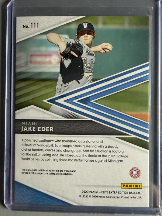 2020 Panini Elite Extra Edition #111 Jake Eder Status Blue #/249