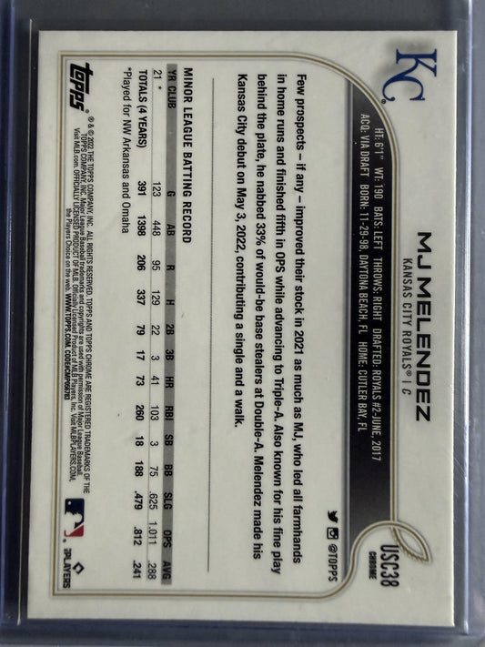 2022 Topps Chrome Update #USC38 MJ Melendez