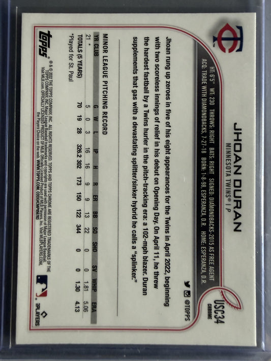 2022 Topps Chrome Update #USC34 Jhoan Duran