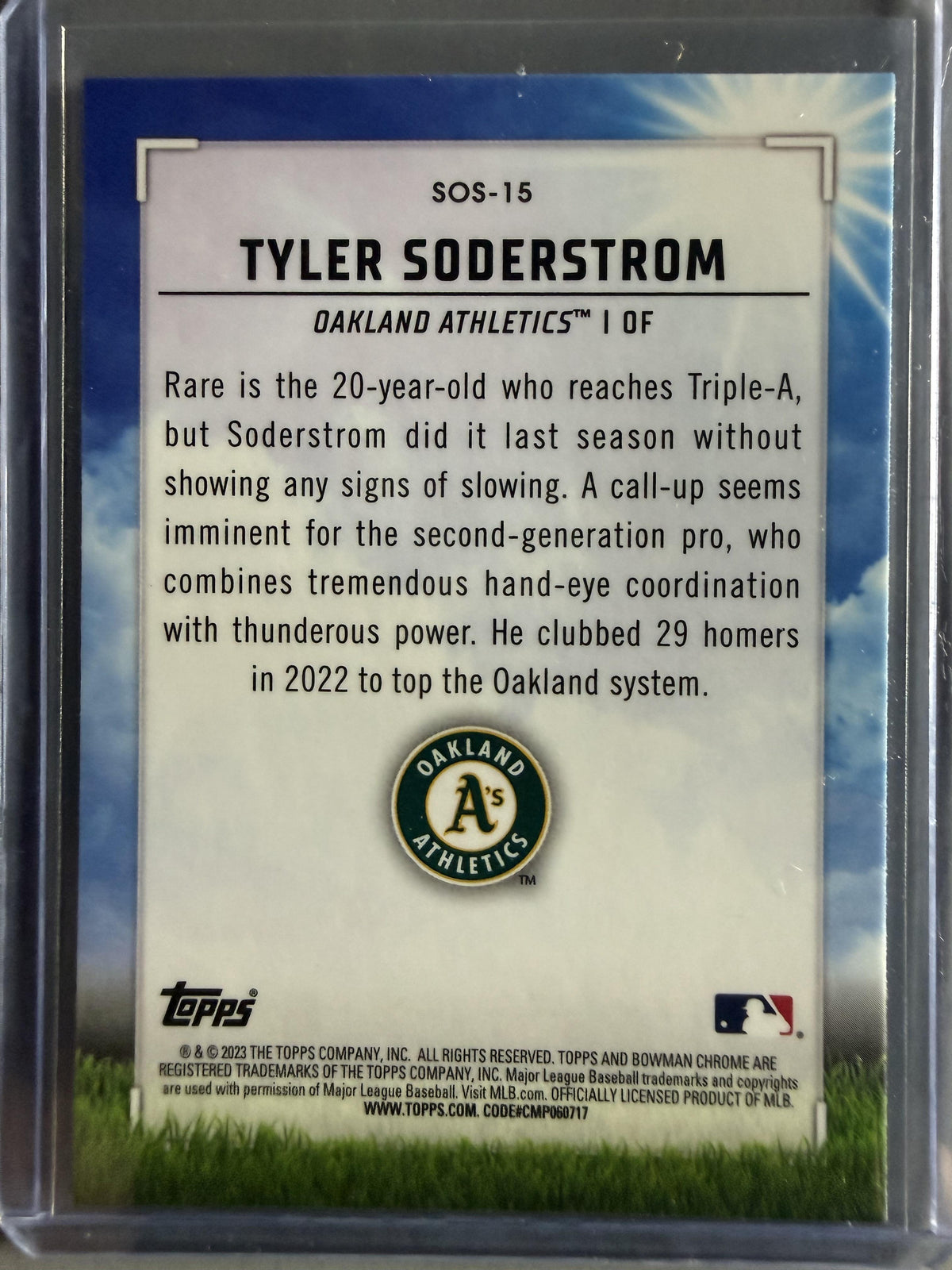 2023 Bowman #SOS-15 Tyler Soderstrom Sights on September