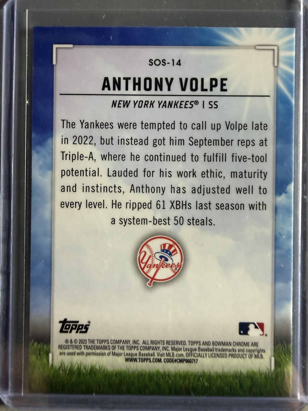 2023 Bowman #SOS-14 Anthony Volpe Sights on September