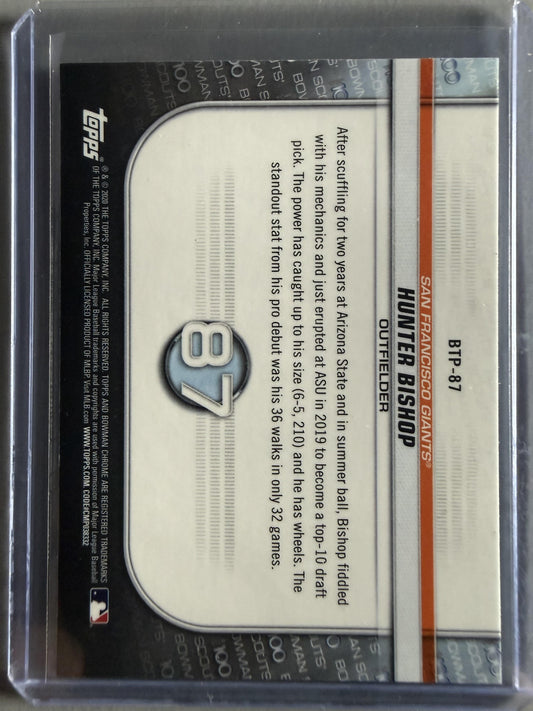 2020 Bowman #BTP-87 Hunter Bishop Chrome Bowman Scouts Top 100