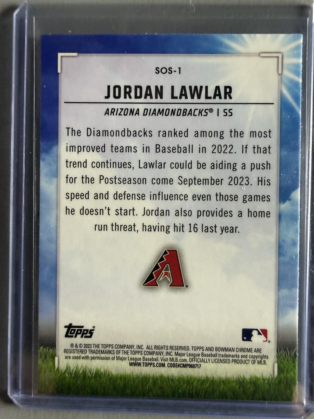 2023 Bowman #SOS-1 Jordan Lawlar Sights on September