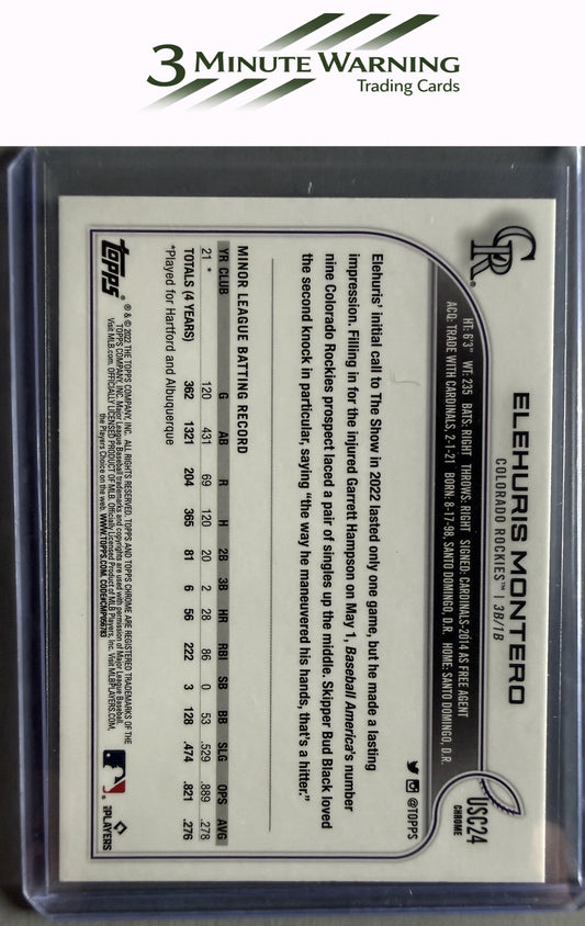 2022 Topps Chrome Update #USC24 Elehuris Montero Purple Refractor