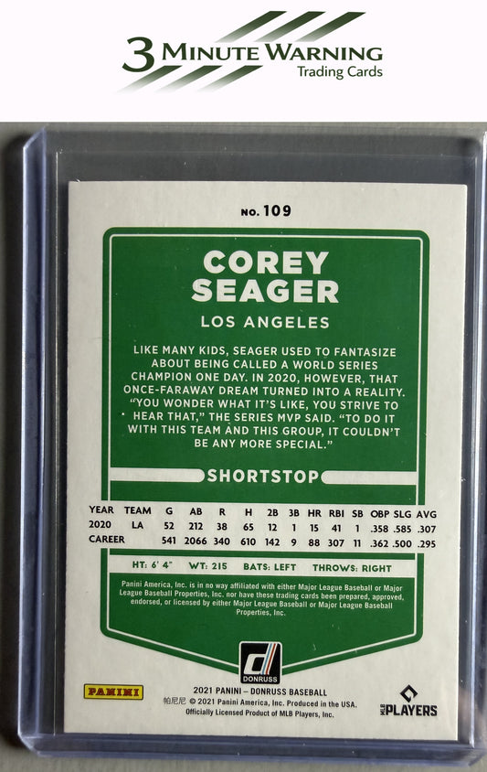 2021 Donruss #109 Corey Seager Holo Purple