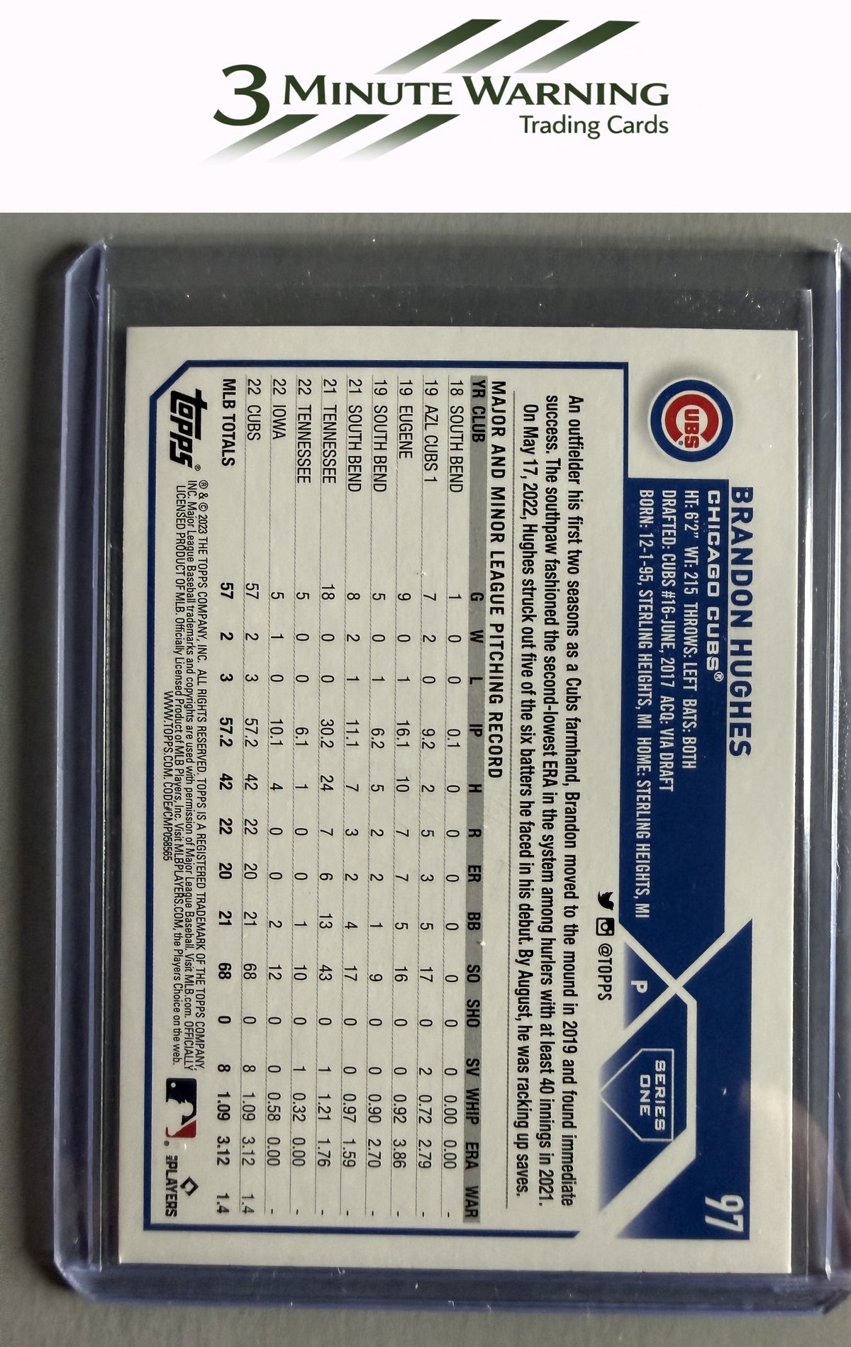2023 Topps #97 Brandon Hughes Rainbow Foil