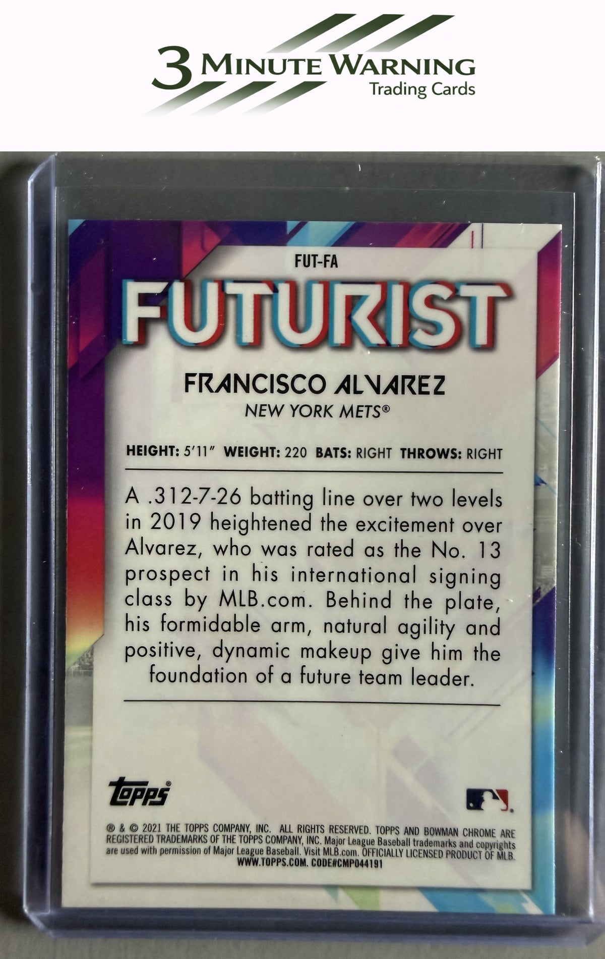2021 Bowman #FUT-FA Francisco Alvarez Chrome Futurist