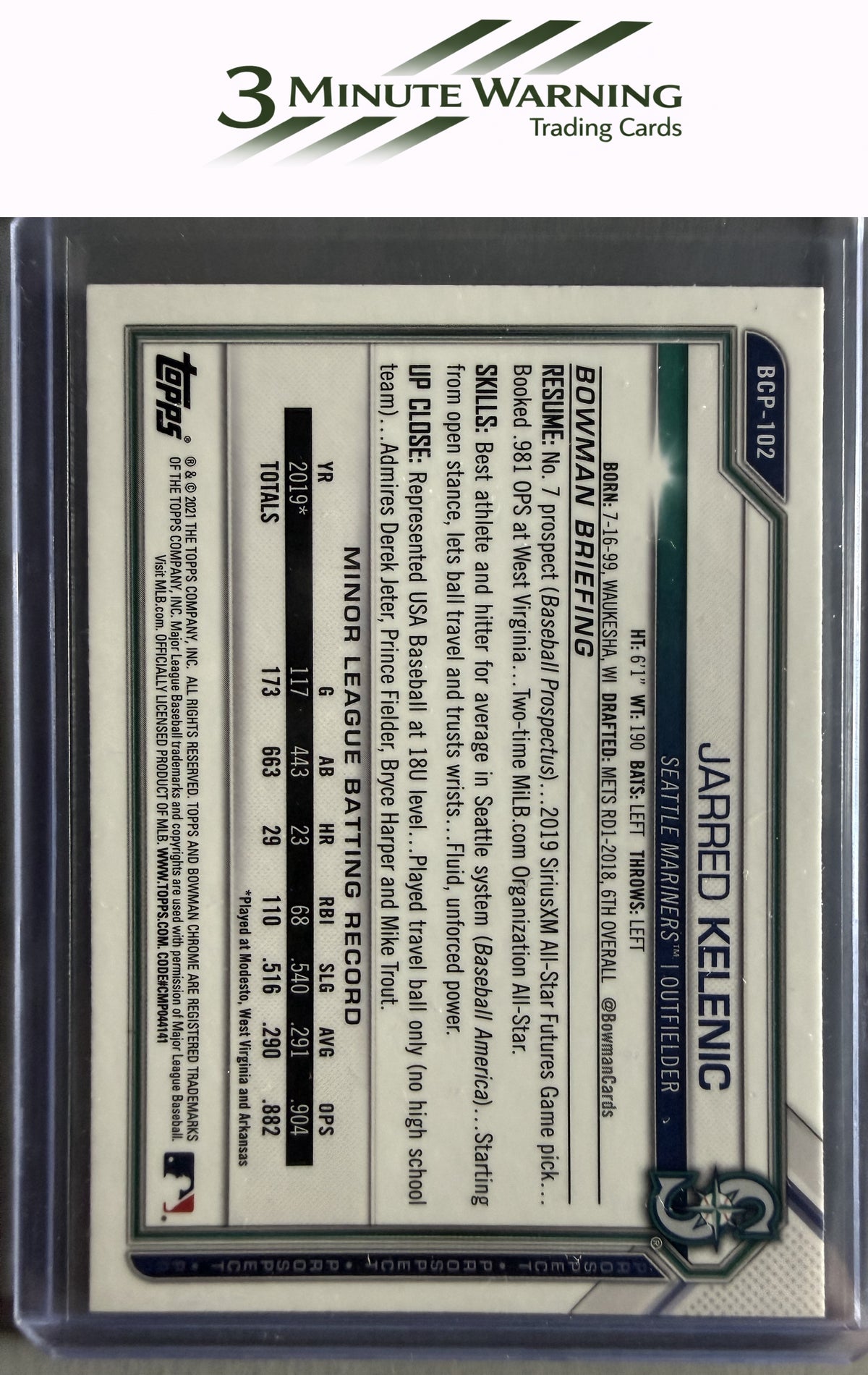 2021 Bowman #BCP-102 Jarred Kelenic Chrome Prospects