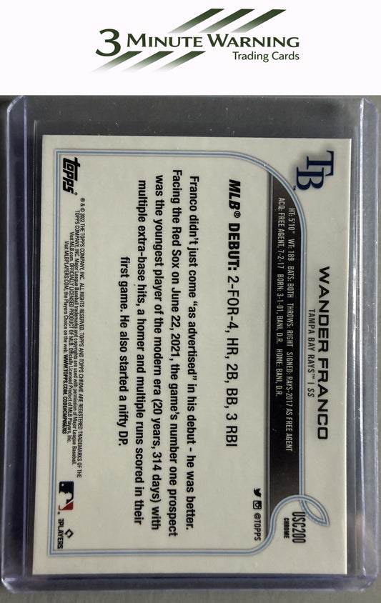 2022 Topps Chrome Update #USC200 Wander Franco Purple Refractor