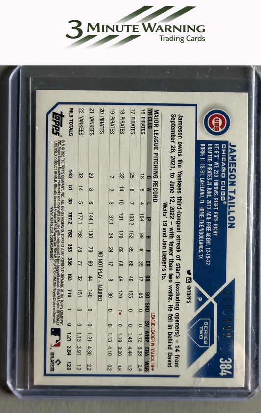 2023 Topps #384 Jameson Taillon Green Foil #/499