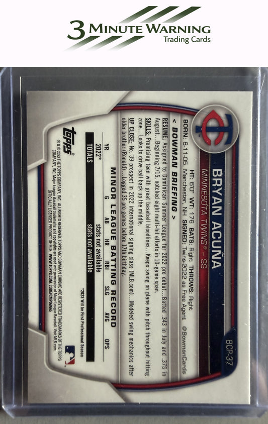 2023 Bowman #BCP-37 Bryan Acuna Chrome Prospects