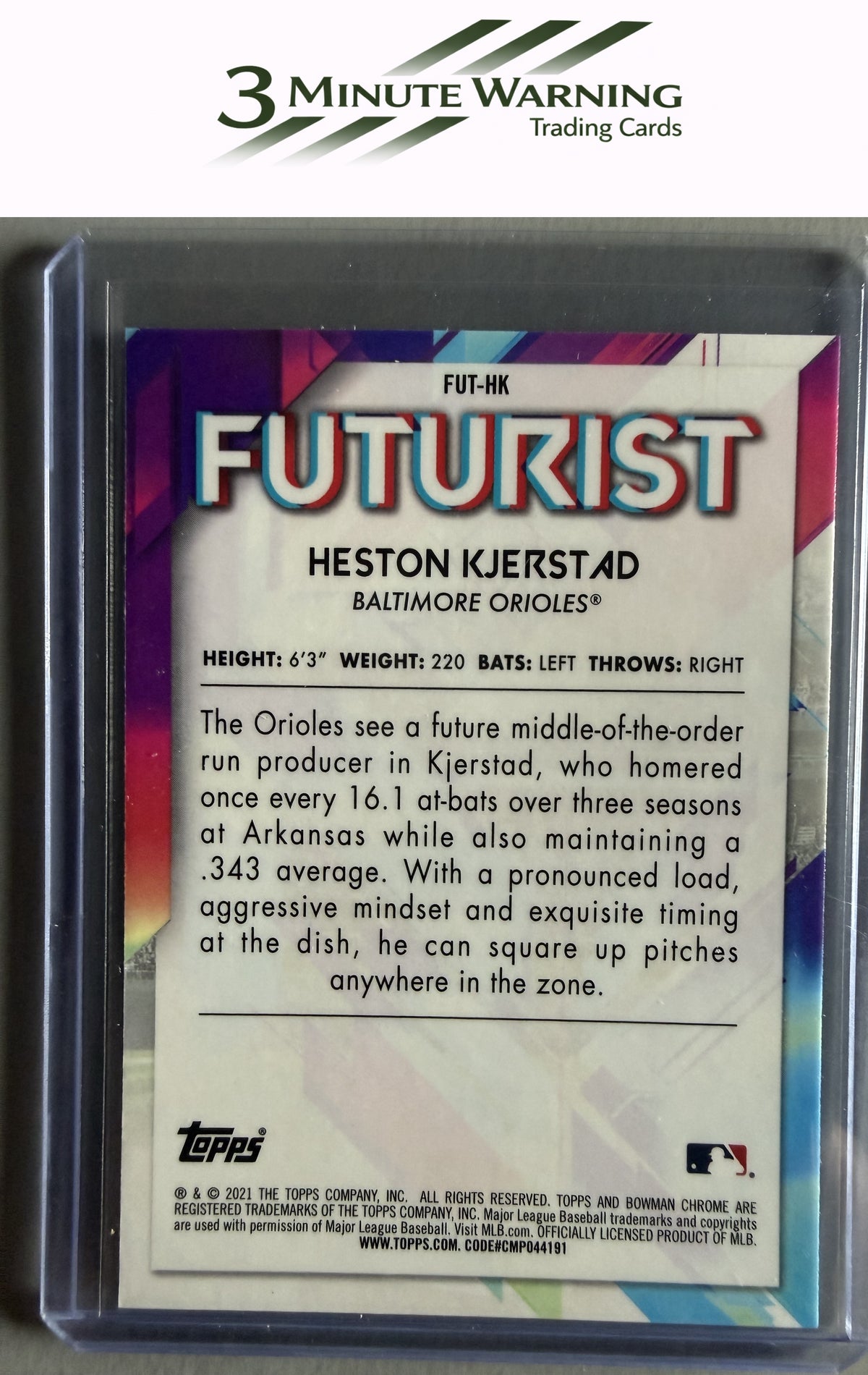 2021 Bowman #FUT-HK Heston Kjerstad Chrome Futurist