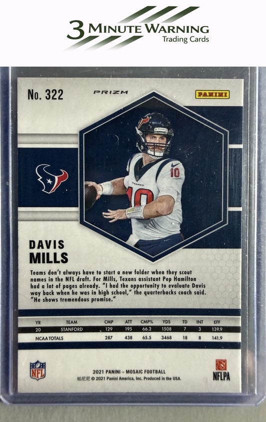2021 Panini Mosaic #322 Davis Mills Prizm
