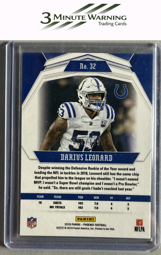 2019 Panini Phoenix #32 Darius Leonard Pink #/199