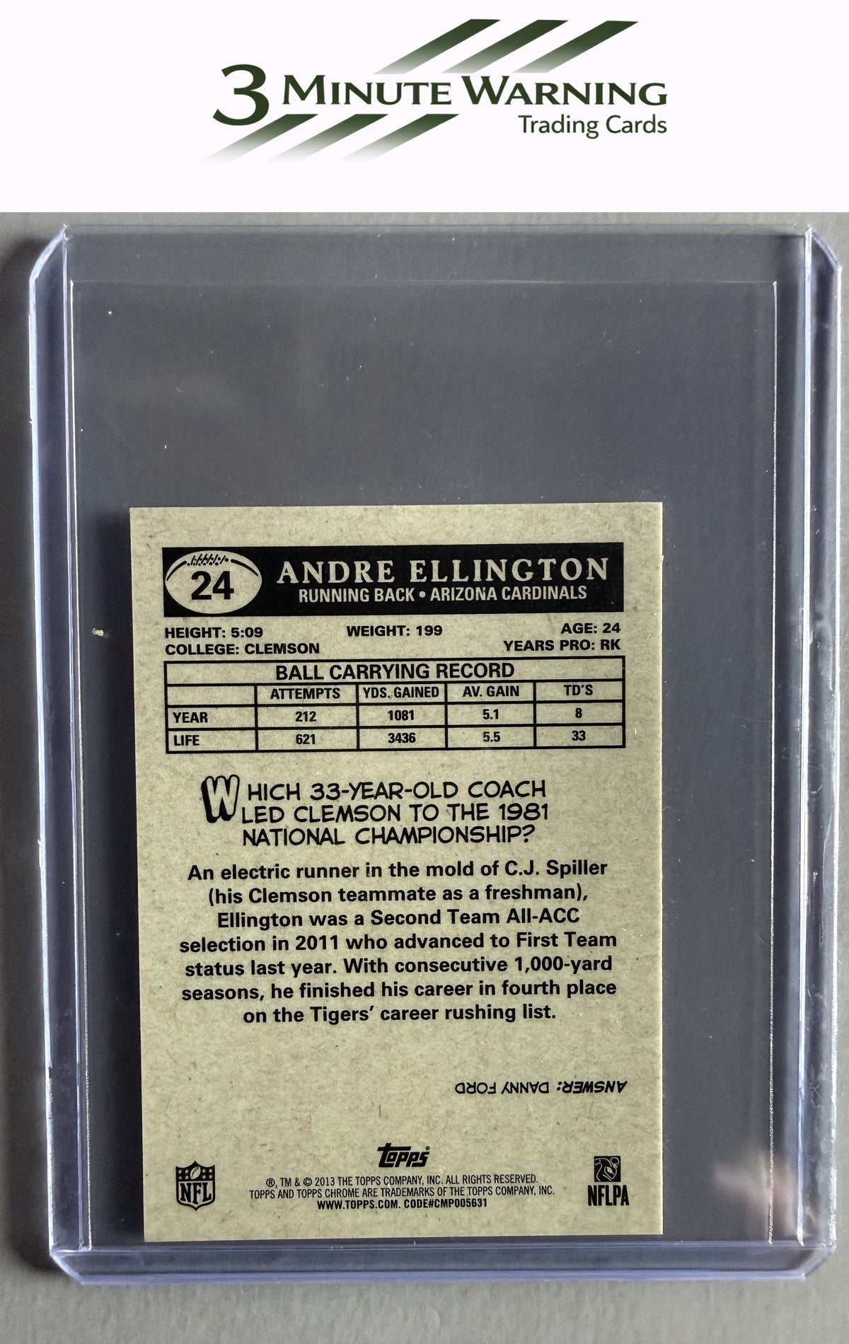2013 Topps Chrome #24 Andre Ellington 1959 Minis