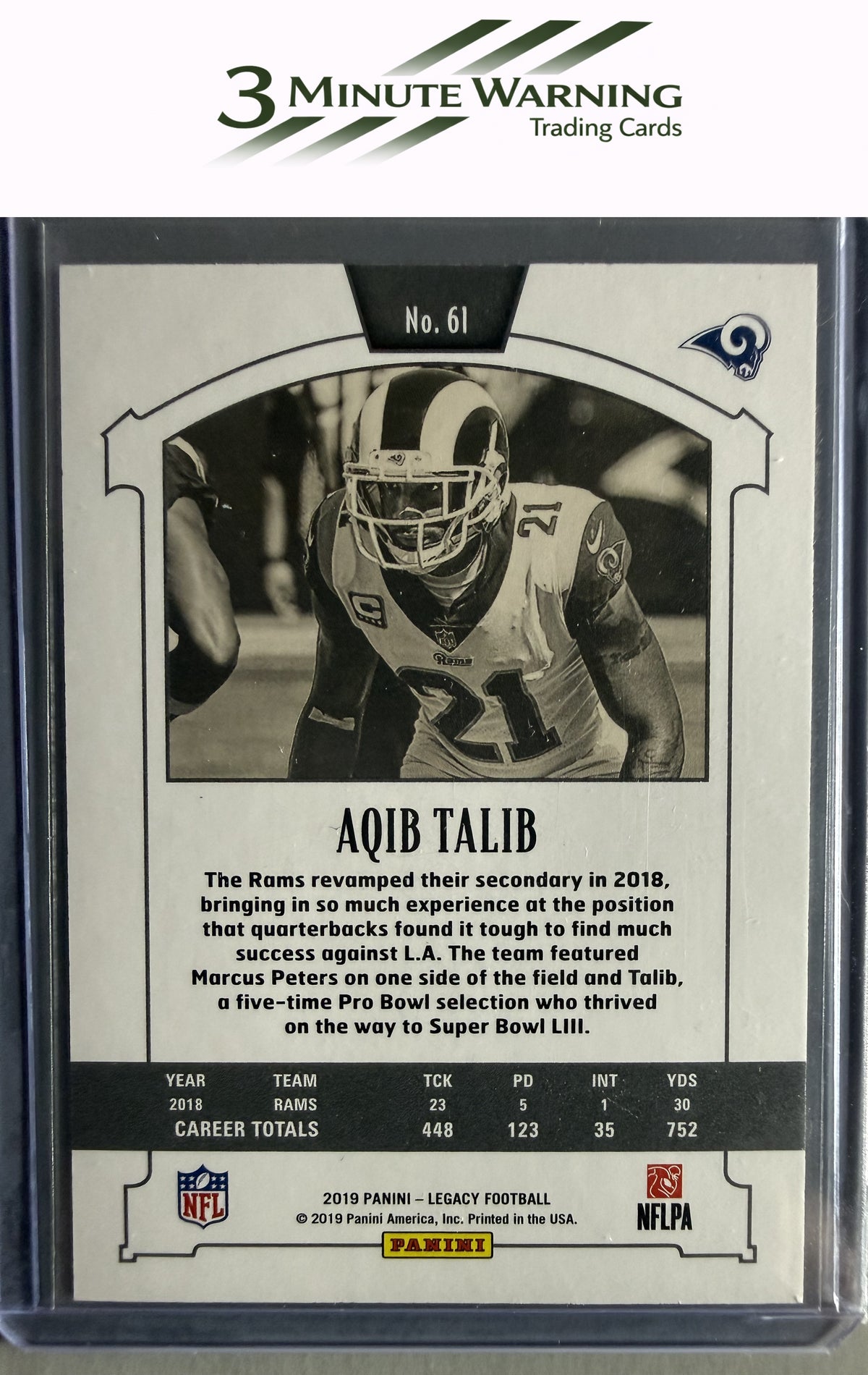 2019 Panini Legacy #61 Aqib Talib Orange #/199
