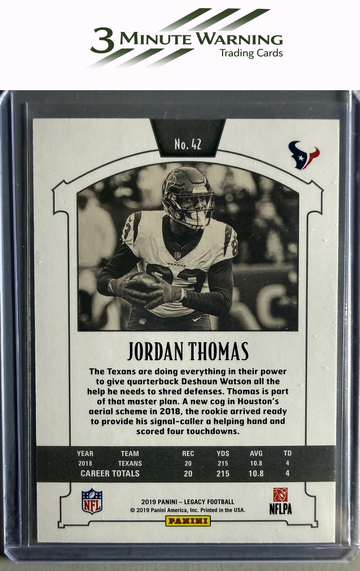 2019 Panini Legacy #42 Jordan Thomas Yellow #/165