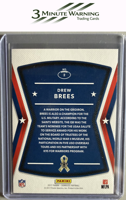 2017 Donruss #2 Drew Brees Salute to Service