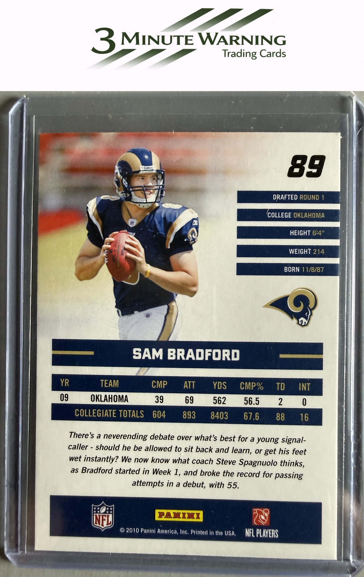 2010 Donruss Rated Rookies #89 Sam Bradford