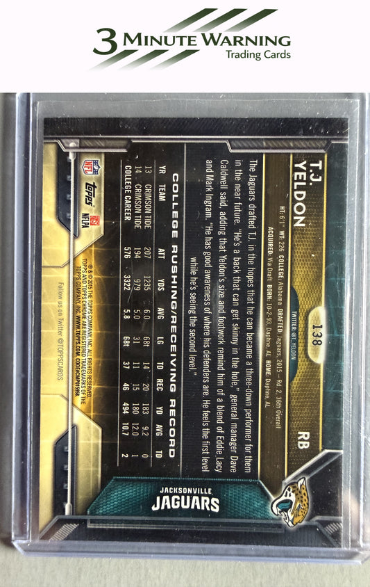 2015 Topps Chrome #138 T.J. Yeldon Green Refractor