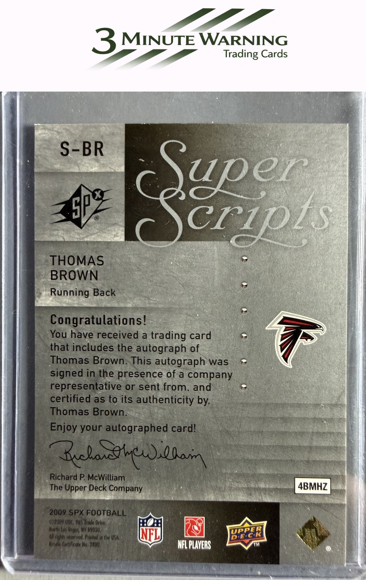 2009 SPx #S-BR Thomas Brown Super Scripts