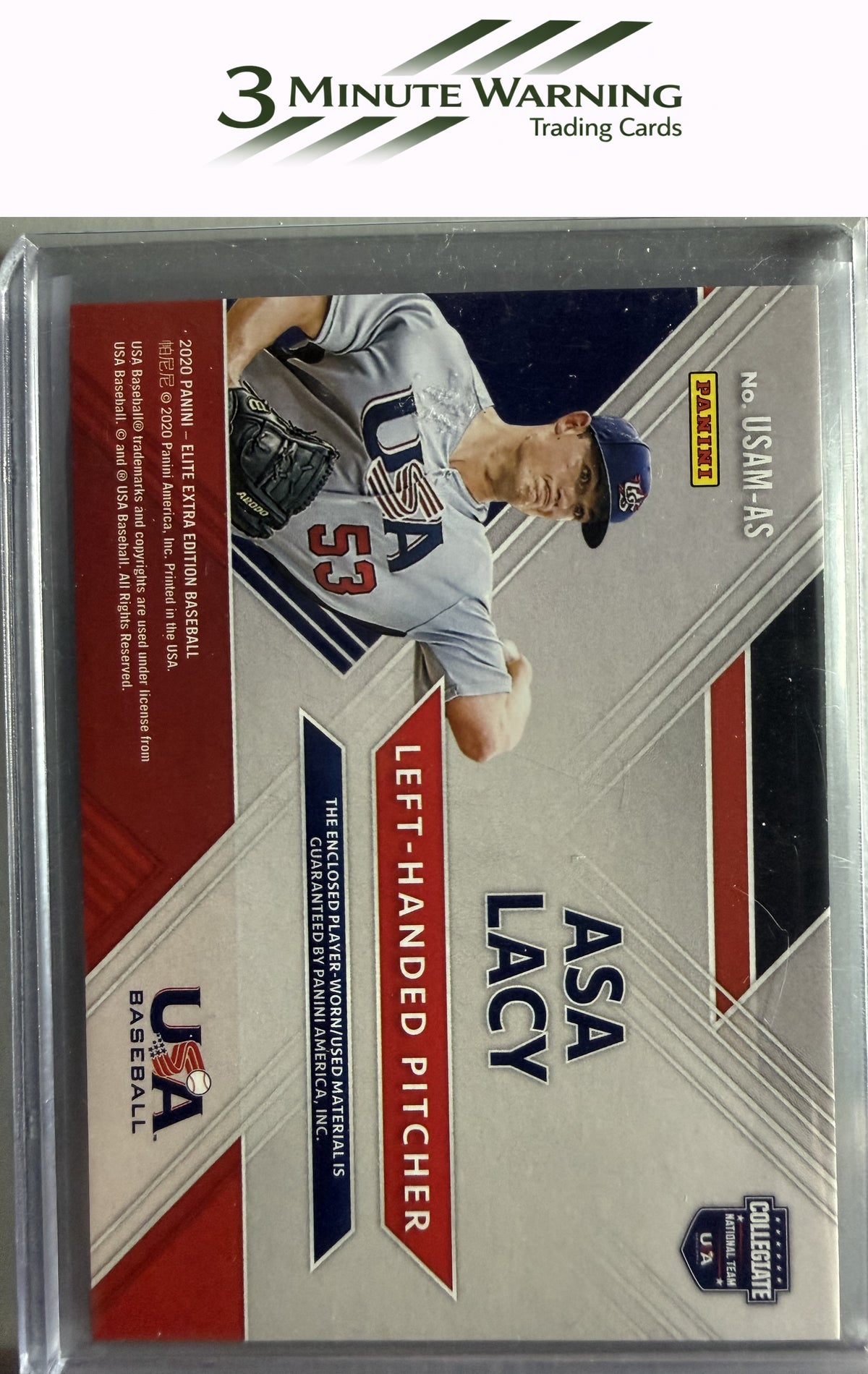 2020 Panini Elite Extra Edition #USAM-AS Asa Lacy USA Material Black