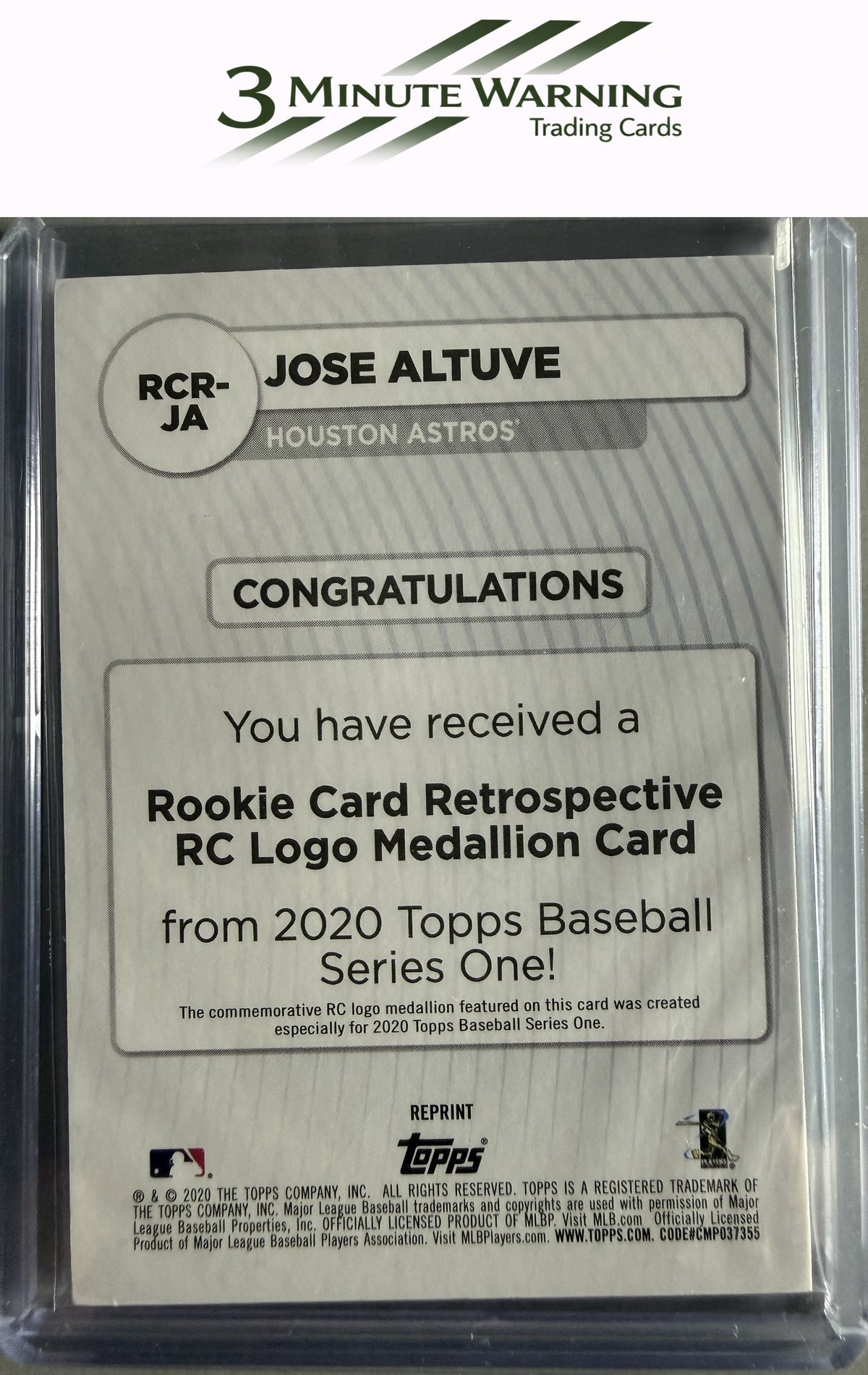 2020 Topps #RCR-JA Jose Altuve Rookie Card Retrospective RC Logo Medallion