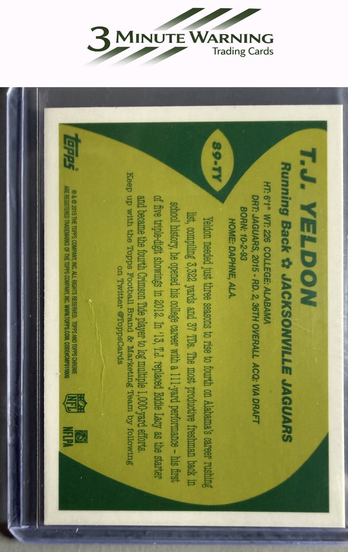 2015 Topps Chrome #89-TY T.J. Yeldon 1989 Topps Super Rookies