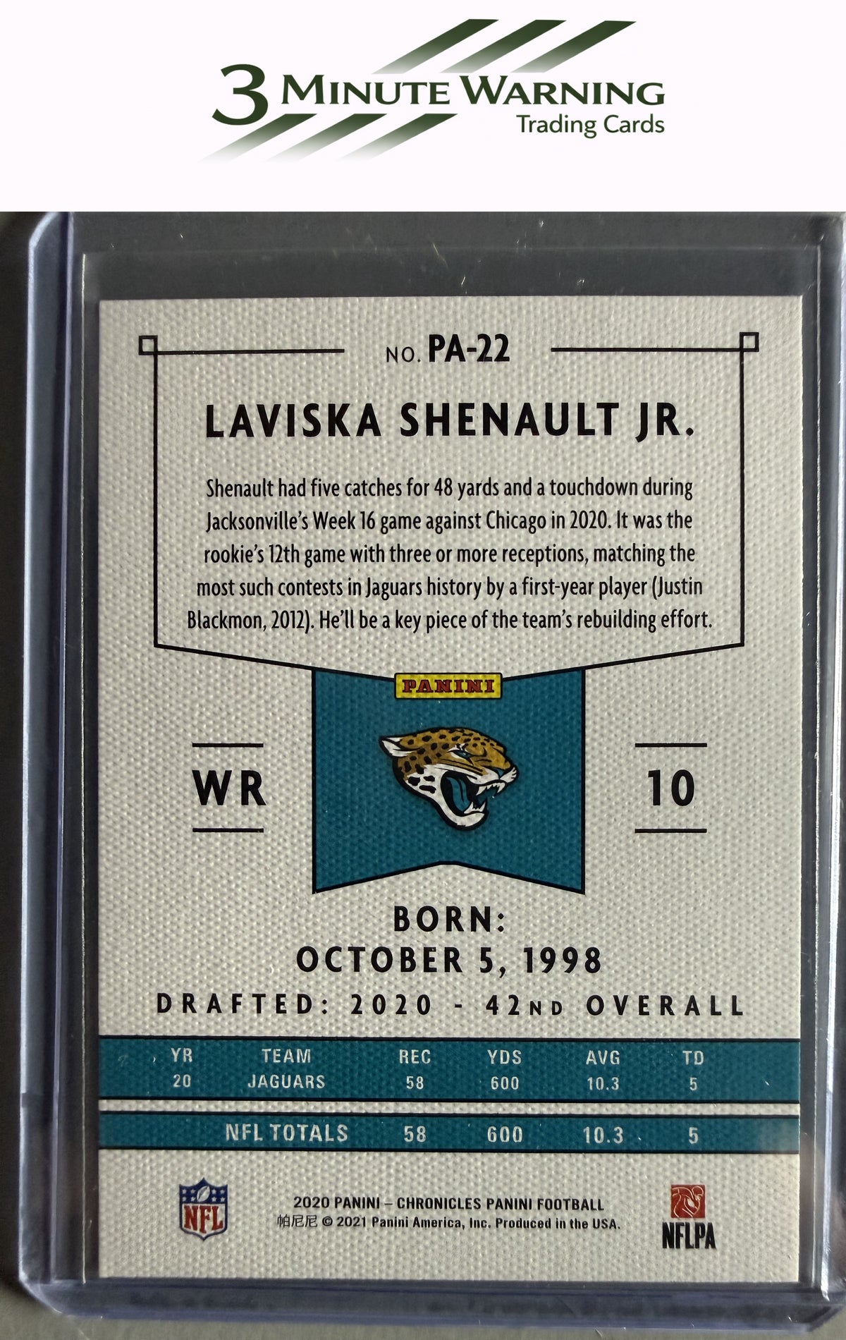2020 Panini Chronicles #PA-22 Laviska Shenault Jr. Panini Pink