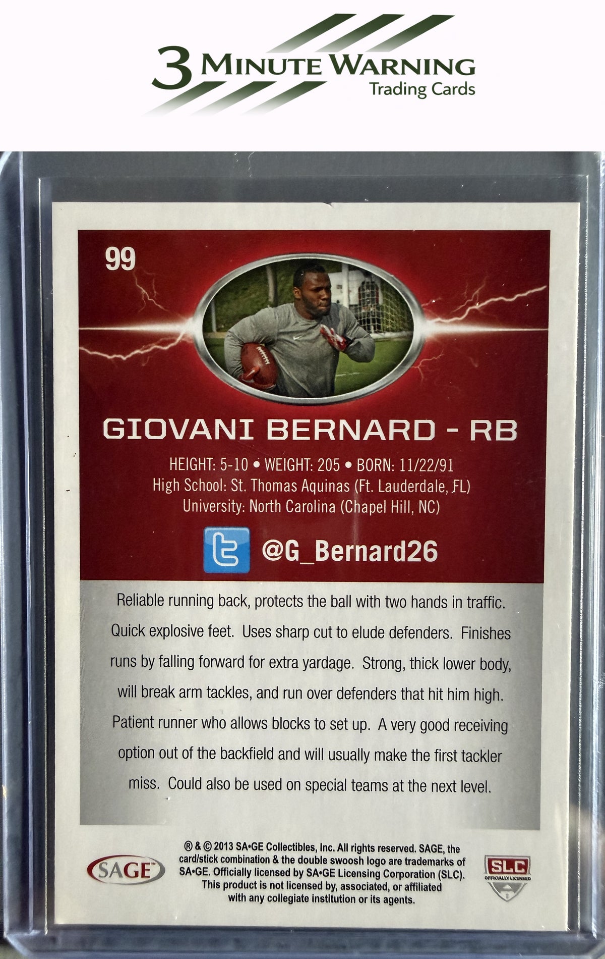 2013 SAGE HIT #99 Giovani Bernard Red