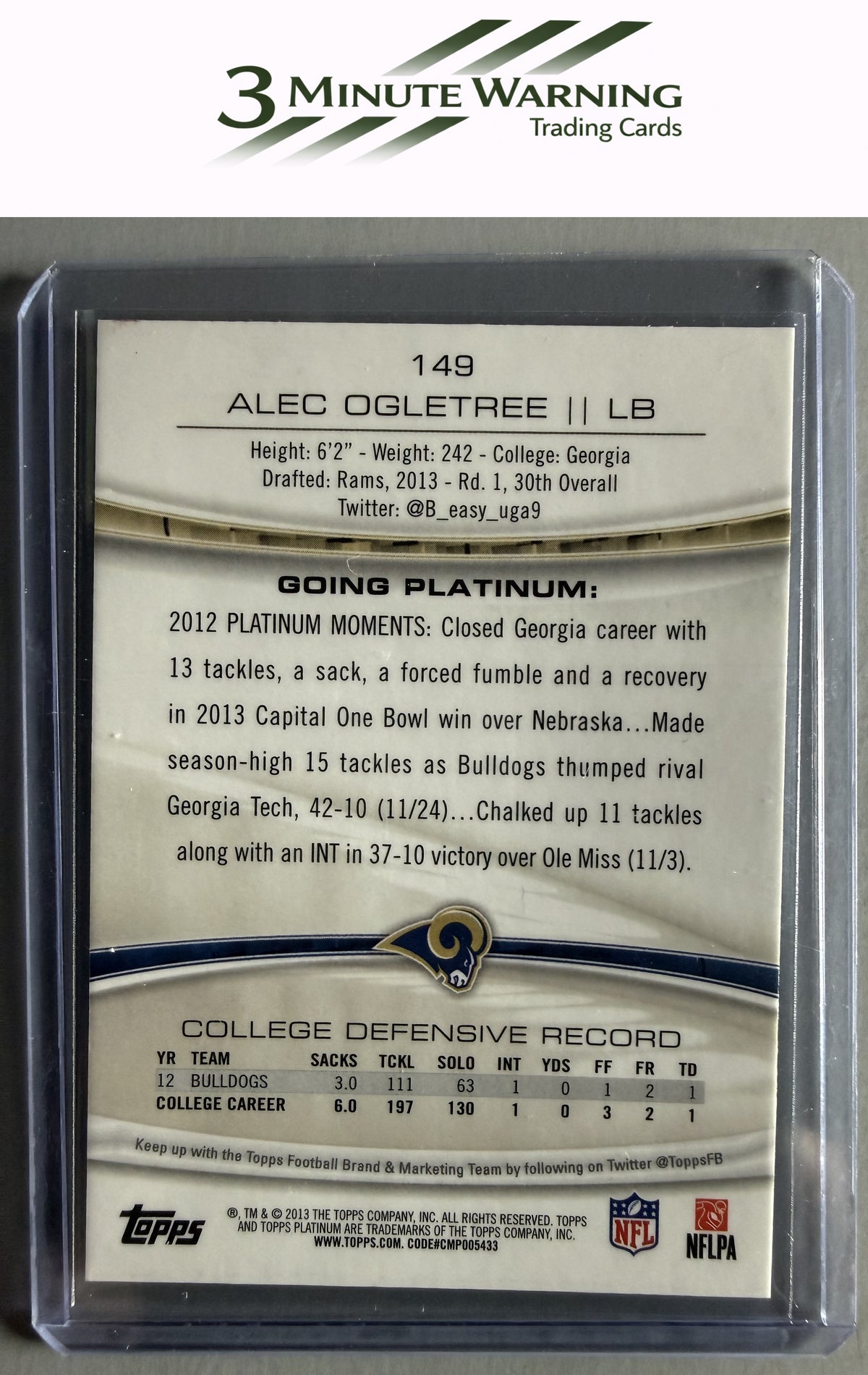 2013 Topps Platinum #149 Alec Ogletree