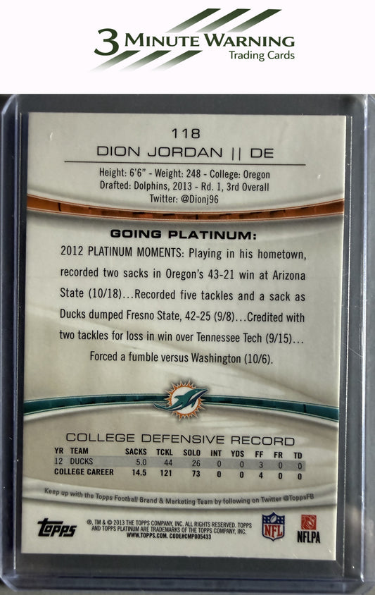2013 Topps Platinum #118 Dion Jordan