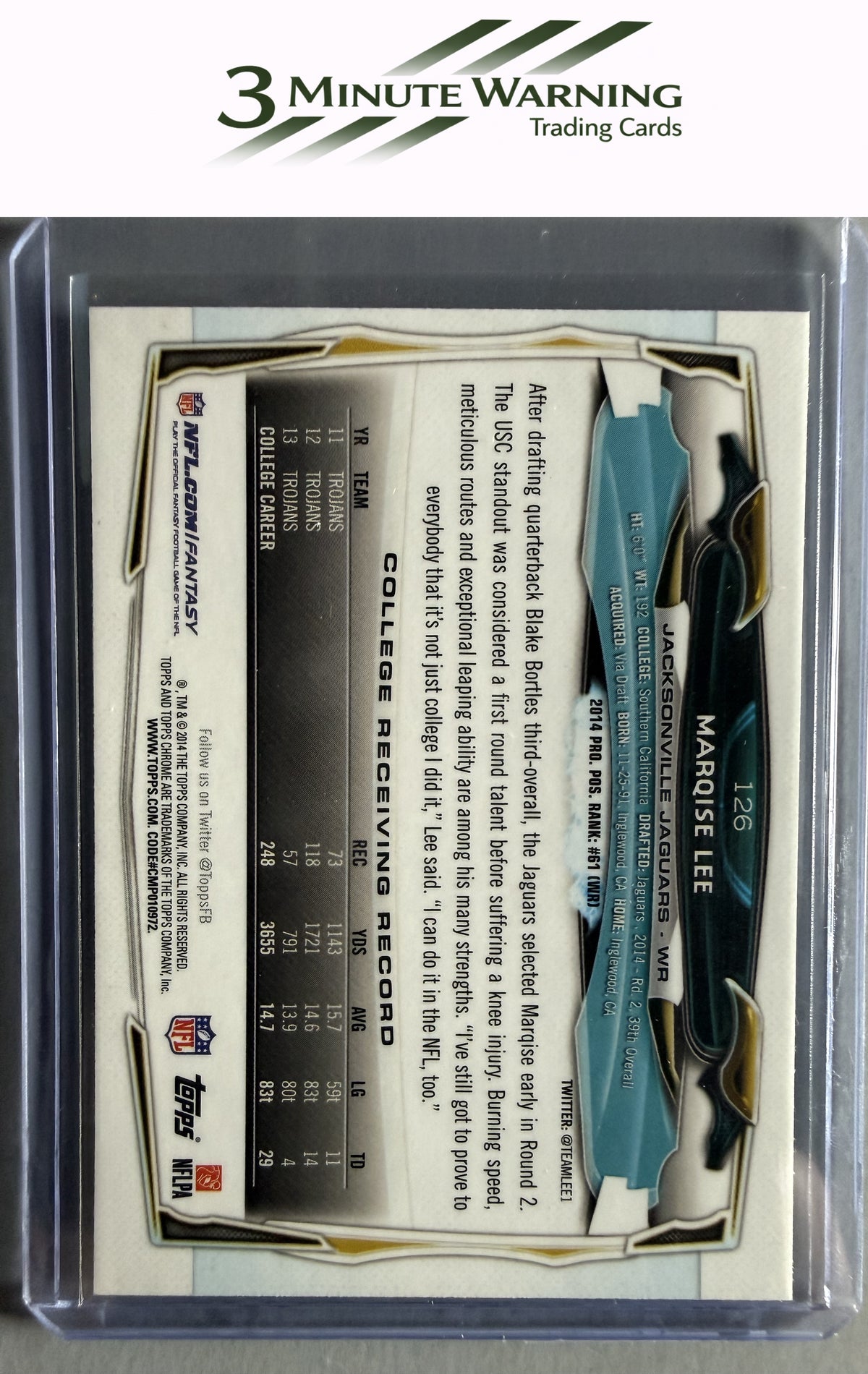 2014 Topps Chrome #126 Marqise Lee Running to his right