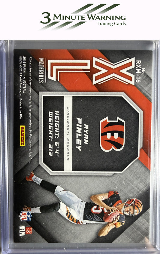 2019 Panini XR #RXM-16 Ryan Finley Rookie XL Materials Orange #/25