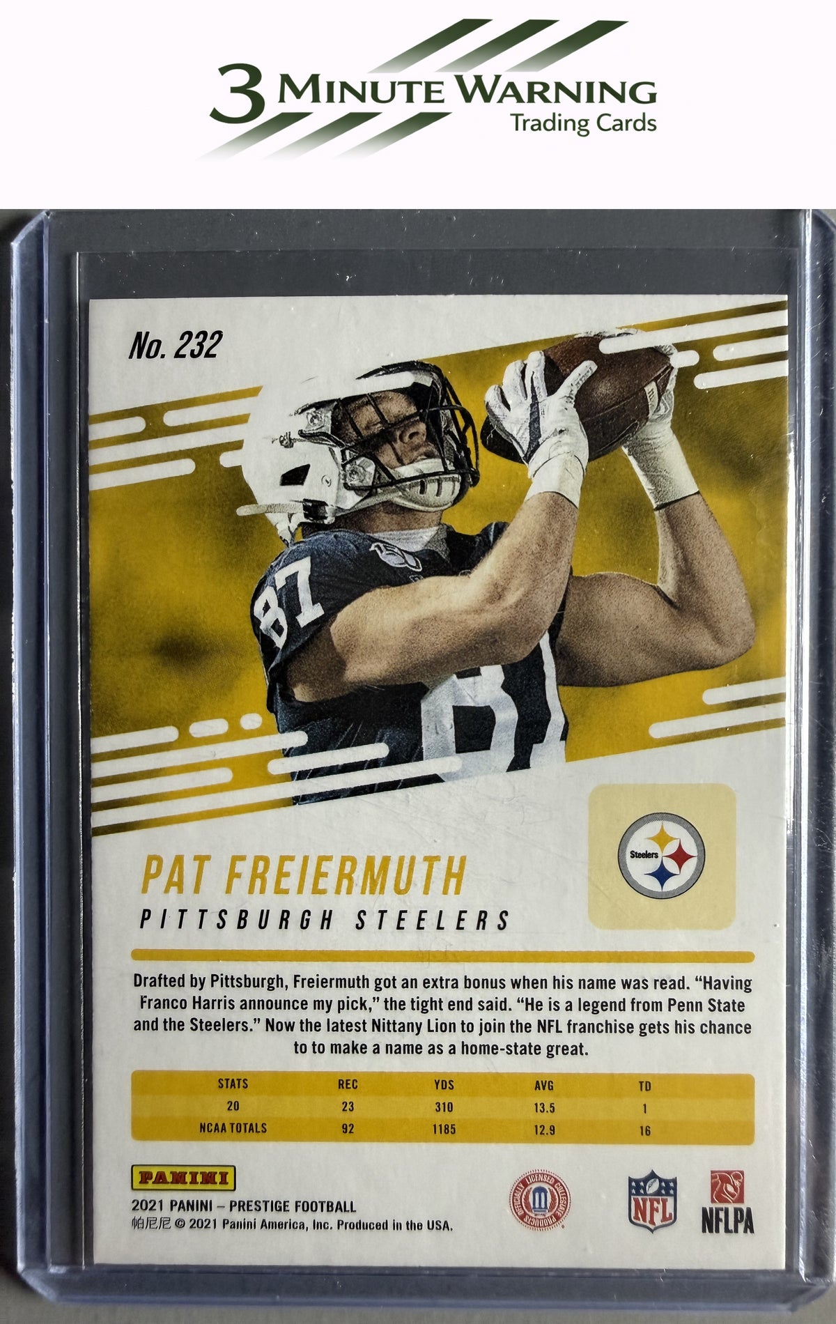 2021 Panini Prestige #232 Pat Freiermuth Xtra Points Diamond