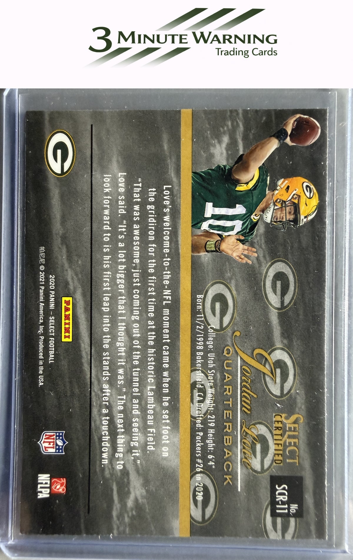 2020 Panini Select #SCR-11 Jordan Love Select Certified Rookies